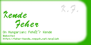 kende feher business card